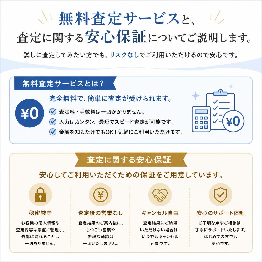 査定の無料相談、安心保証