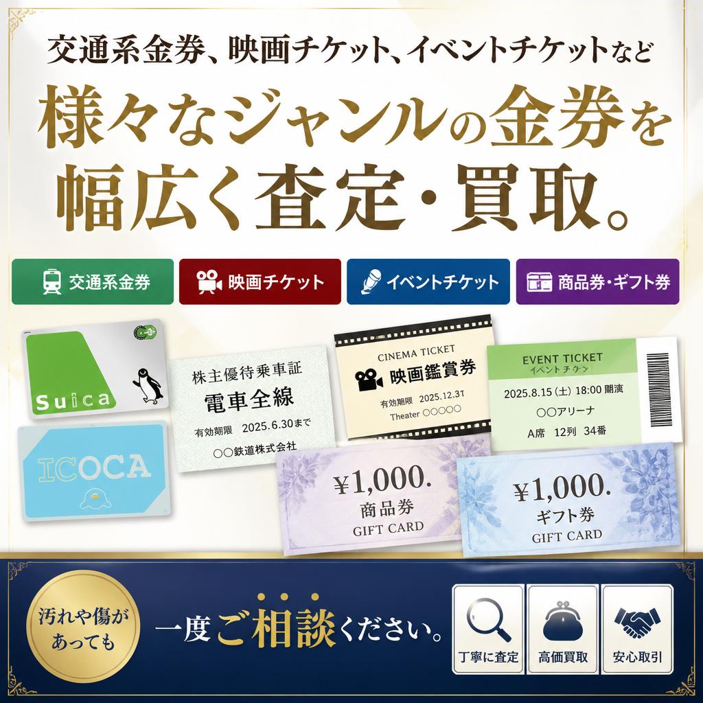 査定対象の金券・チケット