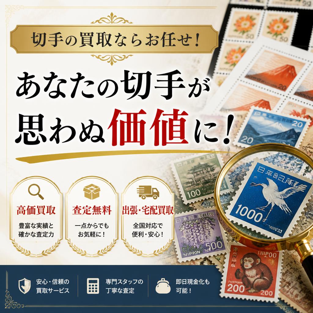 切手の買取ならお任せ！あなたの切手が思わぬ価値に！