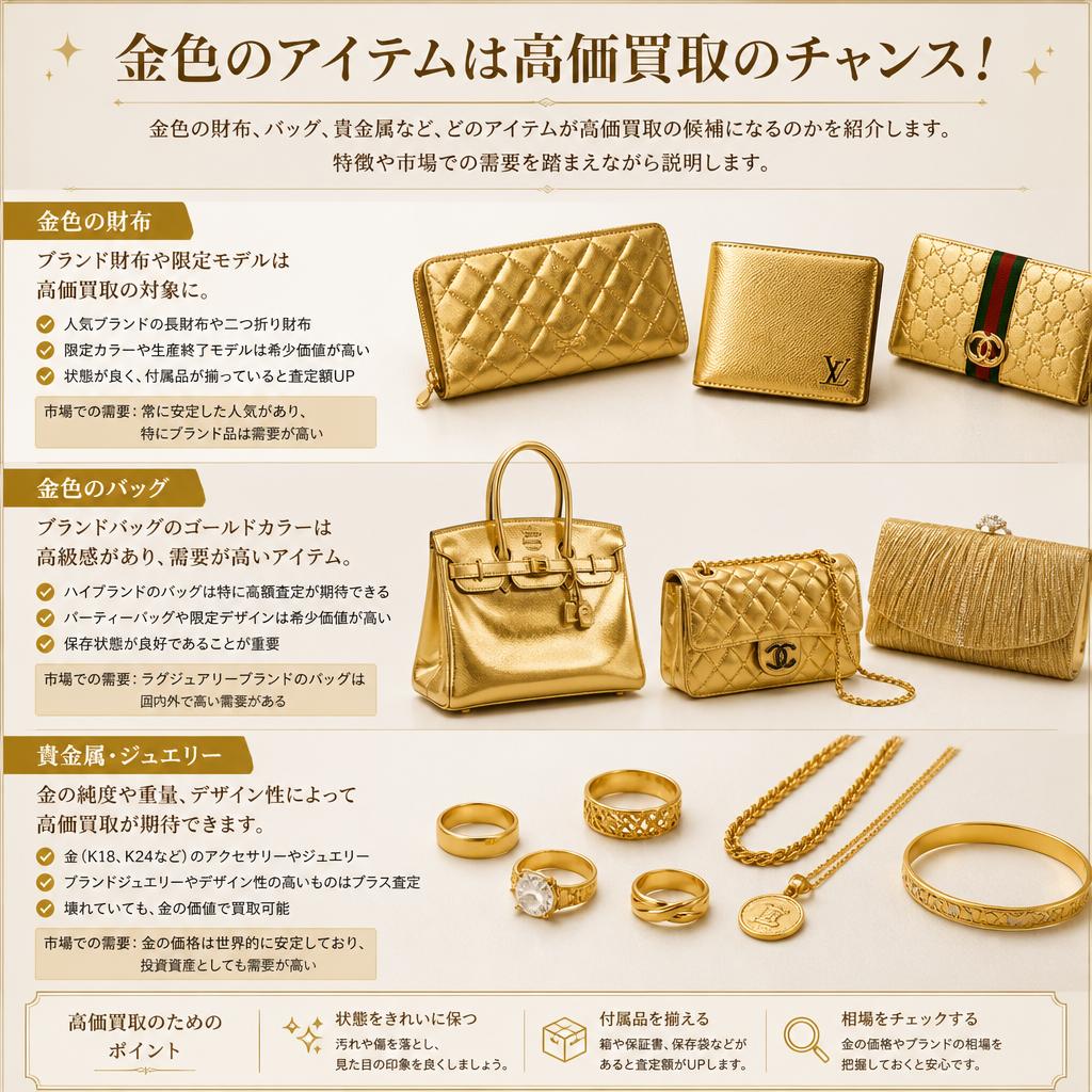 2. どんな金色アイテムが高価買取されるのか？